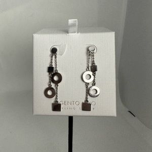 NEW Argento Vivo Sterling Silver Modern Geometric Dangle Earrings with Box